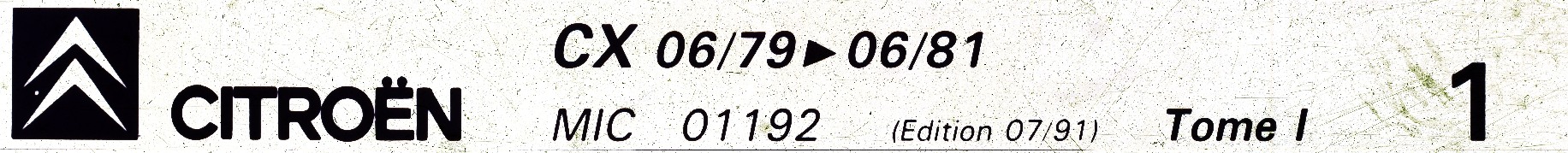 MIC01192 Catalogue pièces rechange Citroën CX 07/79►06/81 07/91